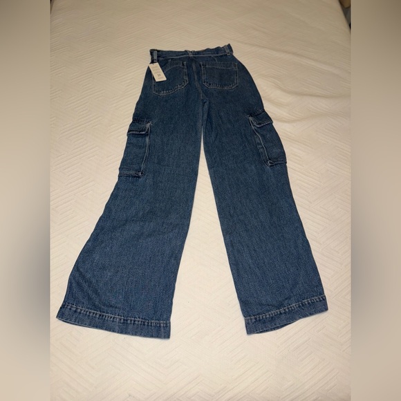 7  FOR ALL MANKIND  Denim Tie-Waist Cargo Palazzo Jeans  SIZE: 24 - Picture 11 of 12